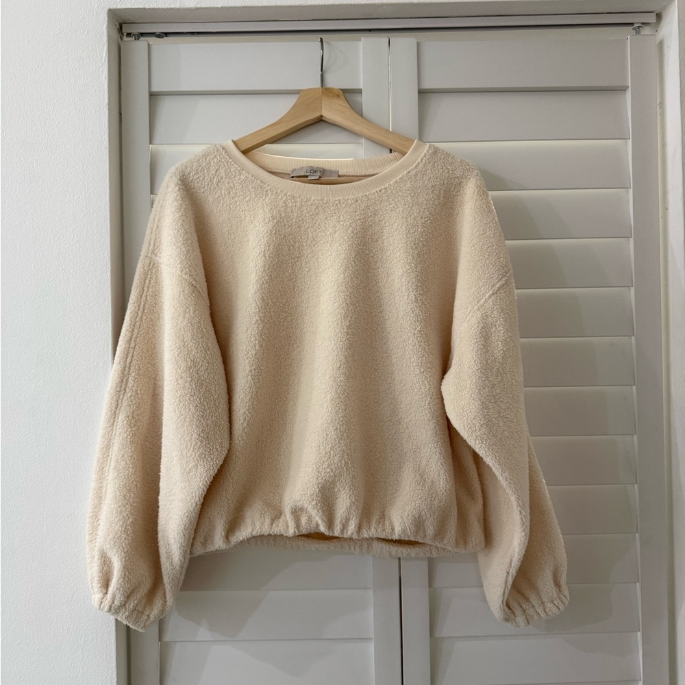 LOFT Cream Women's Crew Neck Sweater
